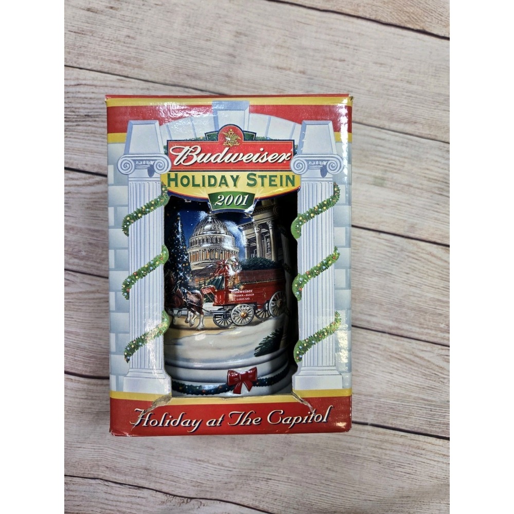 2001 Budweiser Holiday Stein Holiday At The Capitol # CS 455 Beer‎ Christmas